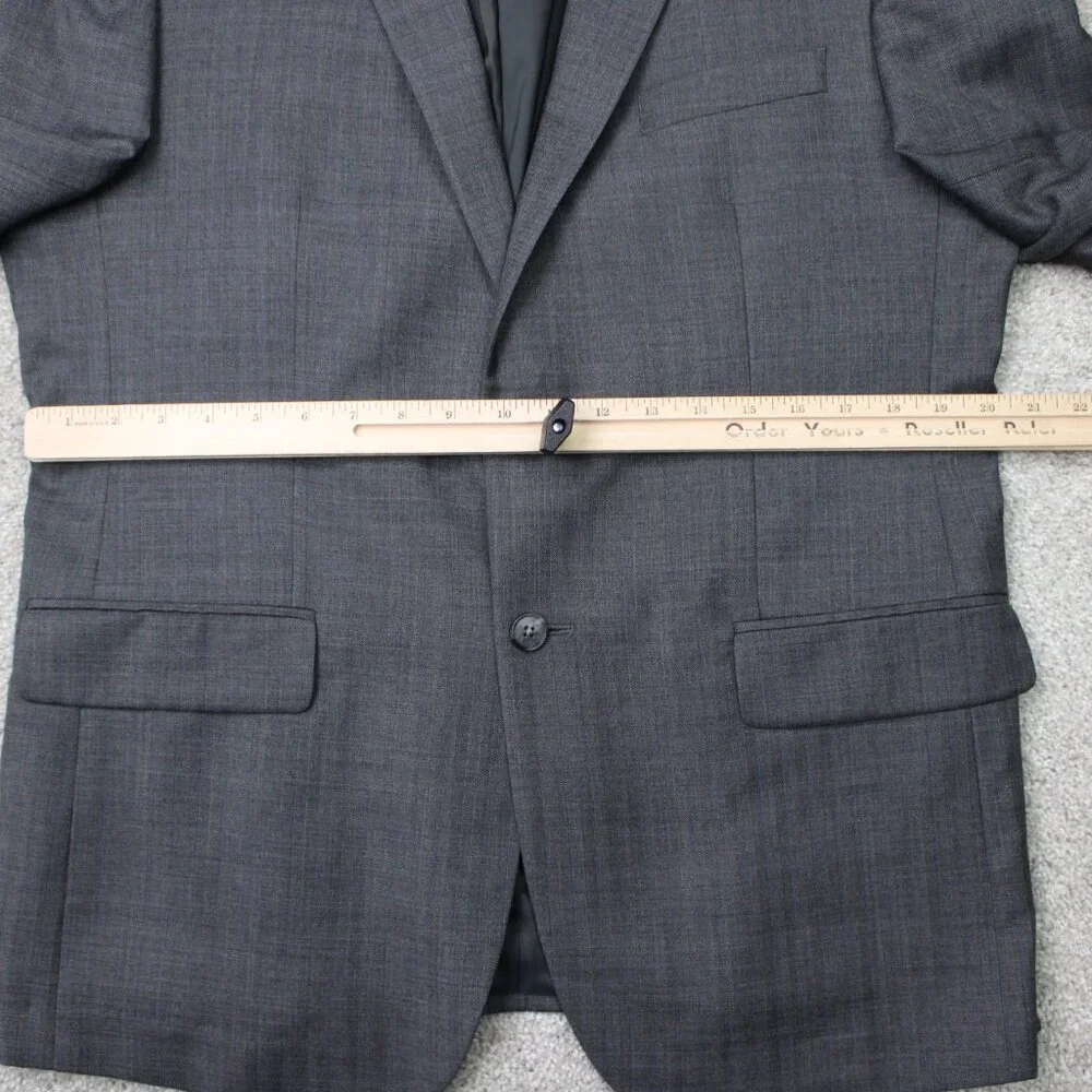 Jos.‎ A. Bank Gordon Blazer Men 46R Gray Traveler Wool 2 Button Double Vent